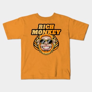 Rich Monkey Mascot Kids T-Shirt